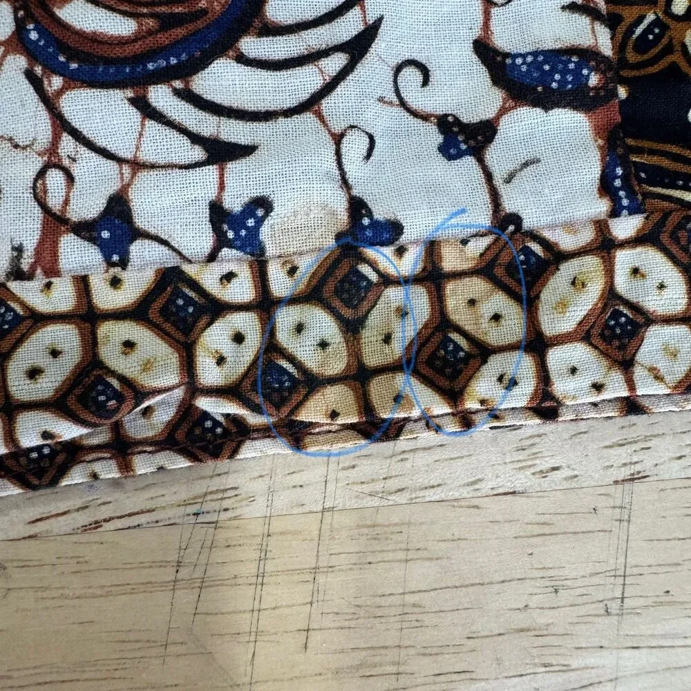 Java Batik Parang Patchwork Indonesia Table Placemats Reversible Lot of 4 RARE